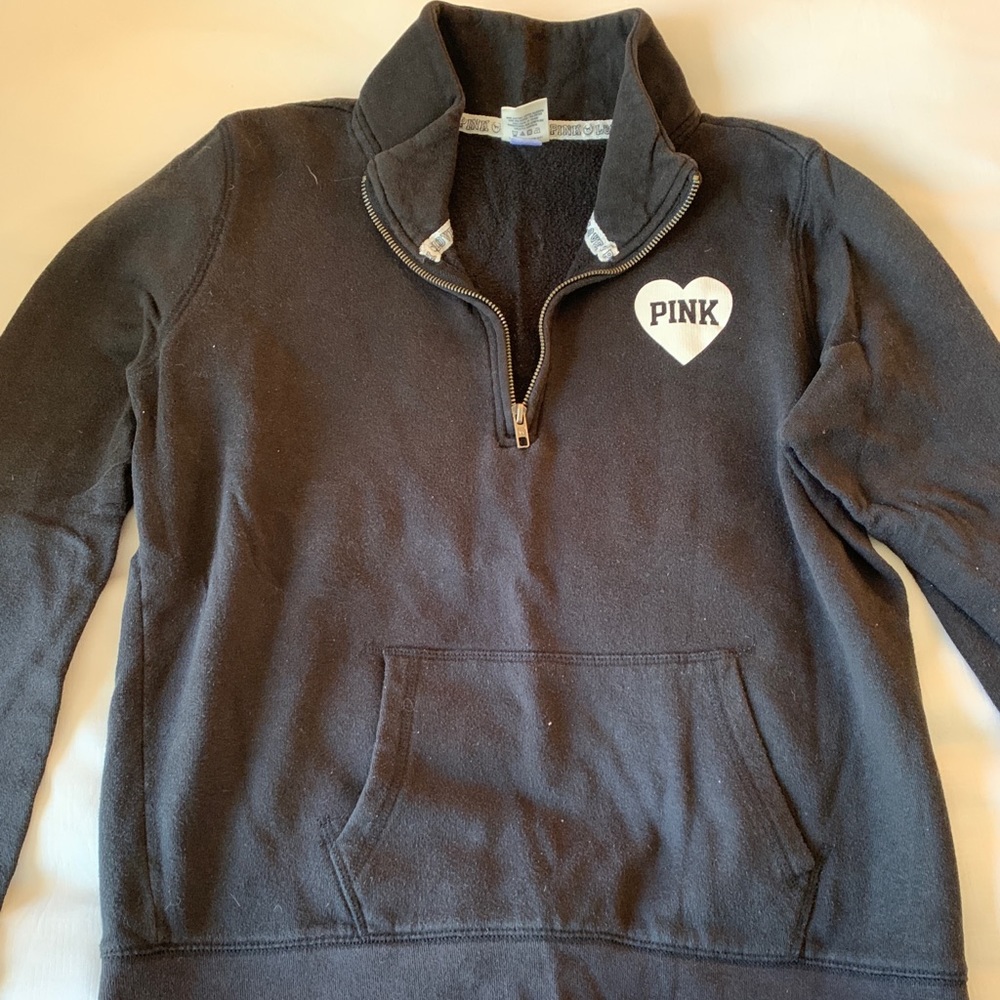 Black, Victoria Secret Pink, Quarter zip pull over, Small